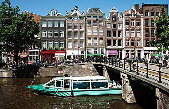 运河,阿姆斯特丹,荷兰,欧洲