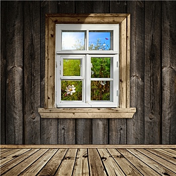 木质,室内,窗户