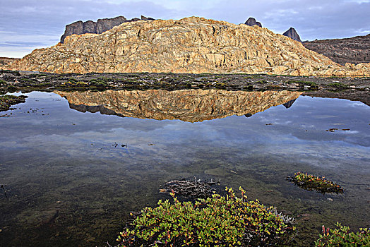 格陵兰,东方,沿岸,风景,山景