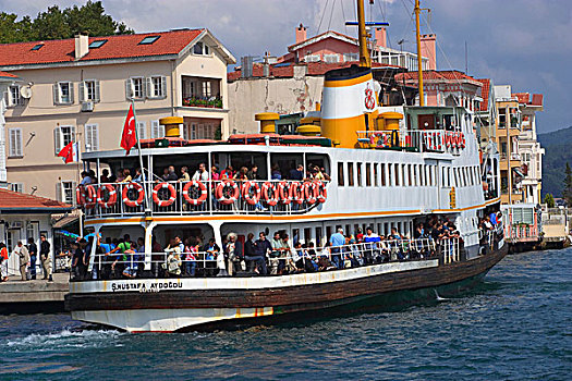 乘客,渡轮,博斯普鲁斯海峡,伊斯坦布尔,土耳其