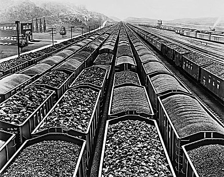 有轨列车,装载,煤,西维吉尼亚,美国