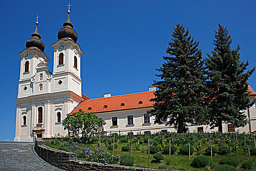 蒂哈尼,教堂,半岛,巴拉顿湖,匈牙利,欧洲