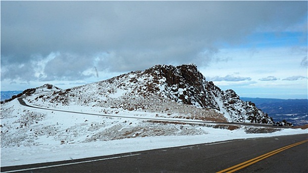道路,顶峰,科罗拉多,冬天