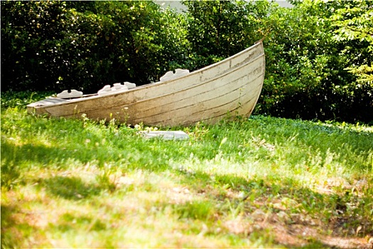 木船,草地