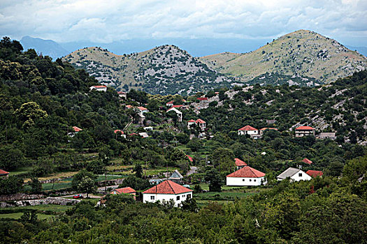 黑山,风景,山村,房子