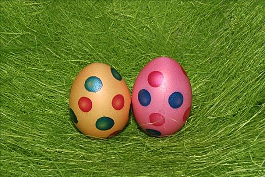 两个,涂绘,复活节彩蛋