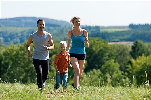 家庭,运动,慢跑