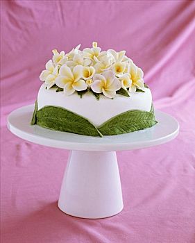 婚礼蛋糕,杏仁乳酪,糖,花