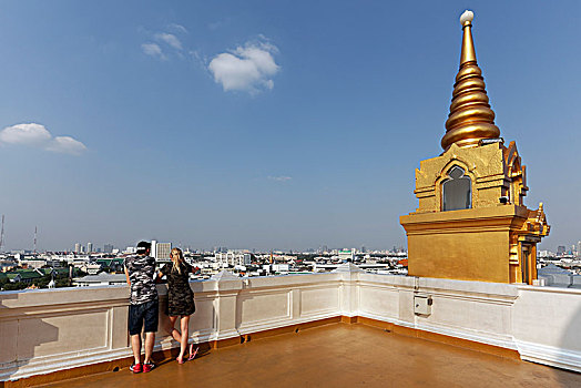 风景,平台,金色,山,寺院,地区,曼谷,泰国,亚洲
