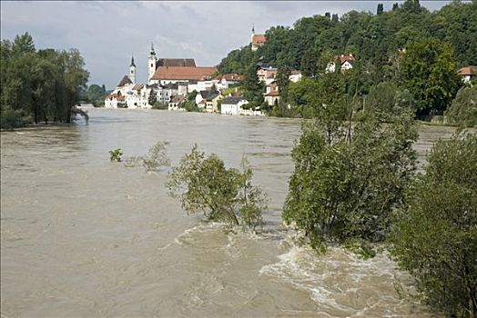 河,恩斯,洪水,上奥地利州,欧洲
