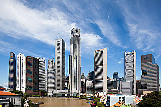 团结,海外,银行,广场,建筑师,90年代,双塔,站立,克拉码头,新加坡