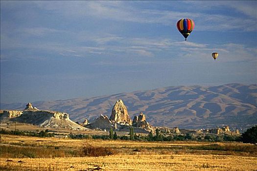 热气球,空中,乌希萨尔,卡帕多西亚,土耳其