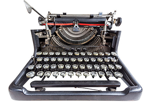 旧式,打字机,隔绝,上方,白色