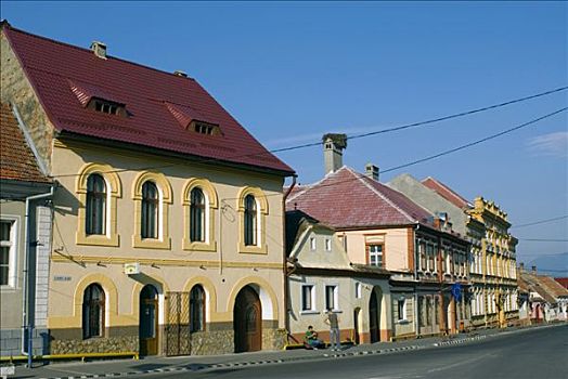 罗马尼亚,特兰西瓦尼亚,房子,主要街道