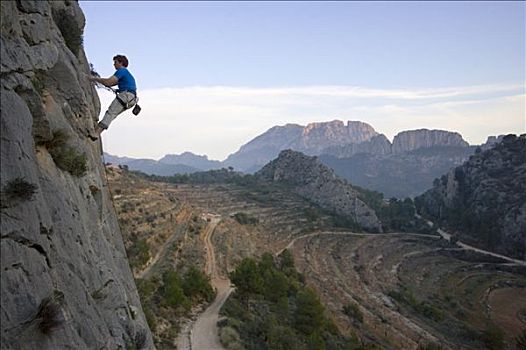 男人,攀岩,靠近,西班牙