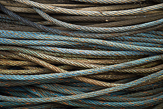 蓝色,褐色,绳索,捕鱼,港口,日德兰半岛,丹麦,欧洲