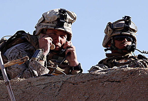 海军,方向,两个,不同,无线电,屋顶,阿富汗