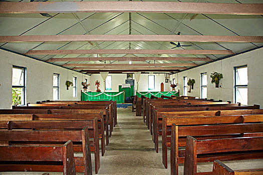 教堂,乡村,珊瑚海岸,维提岛,斐济,南太平洋