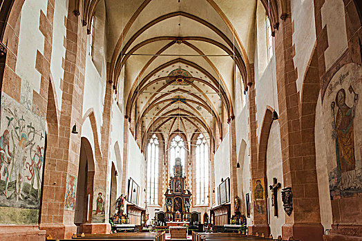 德国,莱茵兰普法尔茨州,教堂,内景