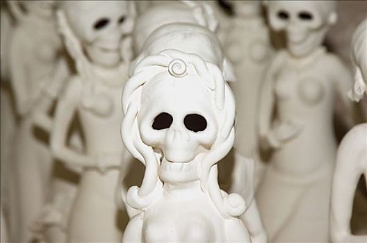骨骼,小雕像,陶器,布,圣米格尔,省,瓜纳华托,墨西哥