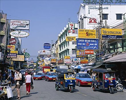 街景,购物者,曼谷,泰国