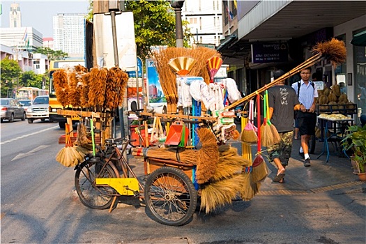 曼谷,漆刷,递送,自行车