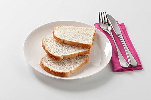切片,三明治面包,白色背景