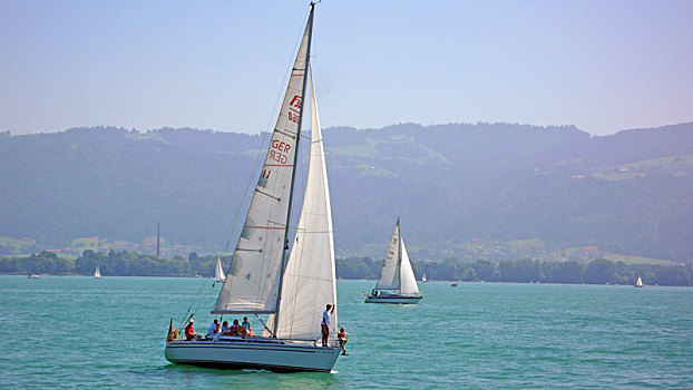 德国波登湖上的帆船