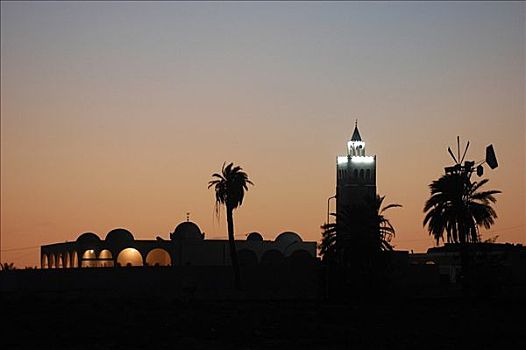 杜兹,清真寺,夜晚