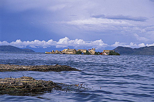 秘鲁,提提卡卡湖,浮岛,漂浮,岛屿,芦苇,家