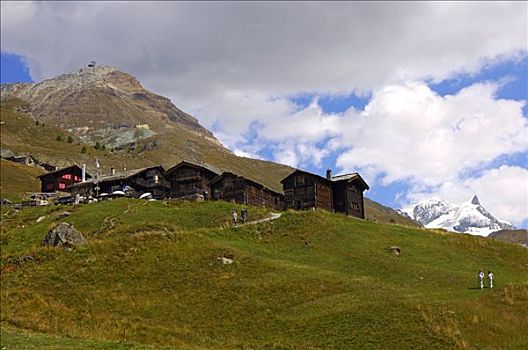 小村庄,靠近,策马特峰,顶峰,瓦莱,瑞士