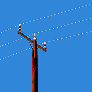 澳大利亚,概念,电线,电,杆,蓝天