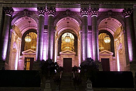 拱,建筑,光亮,紫色,纽约,美国