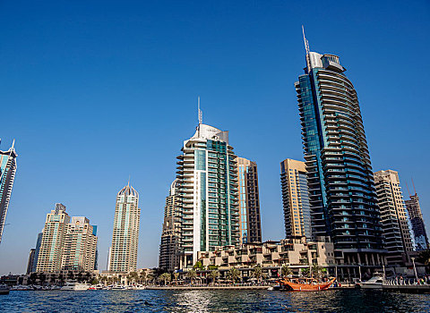 摩天大楼,迪拜,码头,阿联酋,亚洲