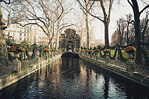 水塘,公园,巴黎,法国