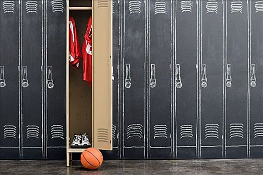 篮球服,悬挂,储物柜