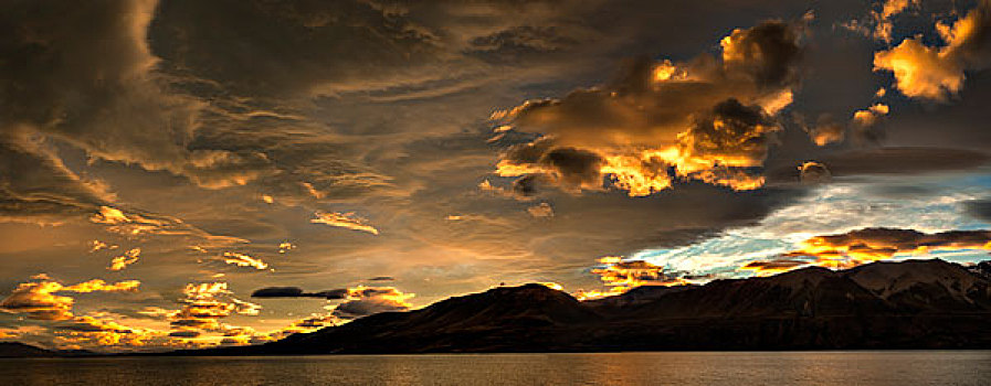 夕阳湖,普卡基,特卡波湖,新西兰