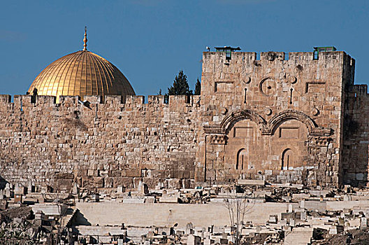以色列,耶路撒冷,圆顶清真寺,橄榄