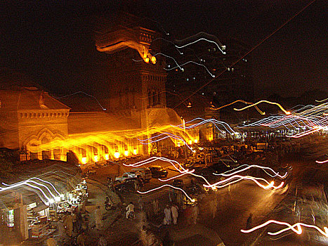 忙碌,市场,建造,英国统治期,卡拉奇,巴基斯坦,六月,2007年