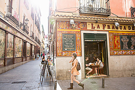街景,文学,区域,马德里,西班牙
