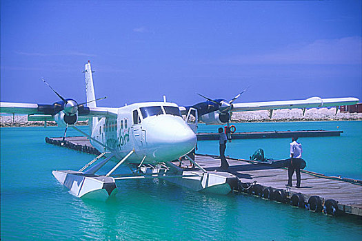 飞机,水面,机场,马尔代夫