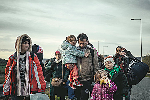 难民,露营,希腊,马其顿,边界,叙利亚人,中马其顿,欧洲