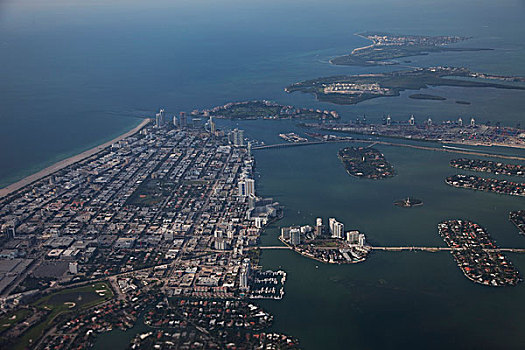 航拍,城市,迈阿密海滩,佛罗里达,美国