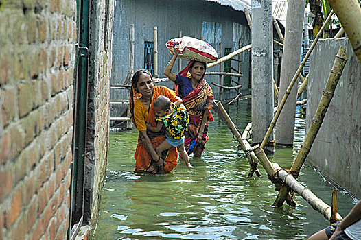 洪水,达卡,孟加拉,六月,2007年