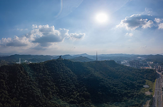 广东惠州高榜山景区航拍全景风光