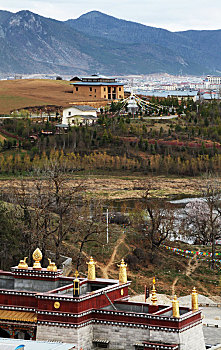 云南省,规模,最大的,藏传佛教,寺院,松赞林寺