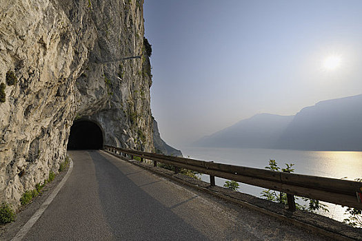 隧道,山,加尔达,伦巴第,意大利