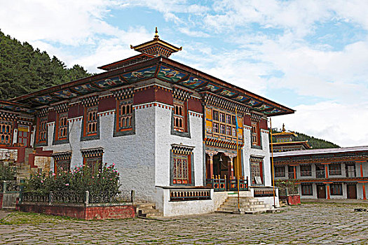 佛教,寺院,布姆唐,山谷,不丹,亚洲