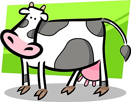 卡通,涂写,农场,母牛