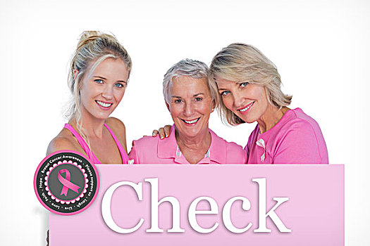 高兴,女人,穿,粉色,上衣,带,乳腺癌